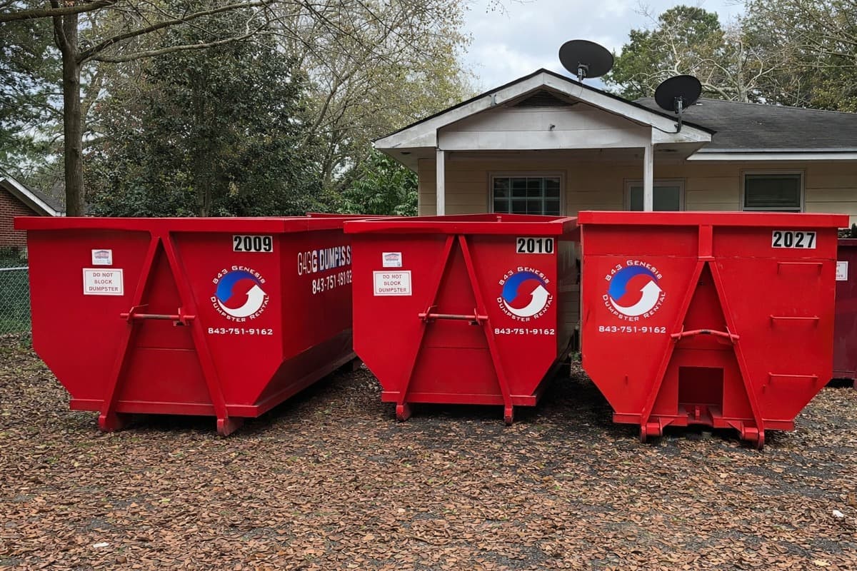 Dumpster on Flatbed